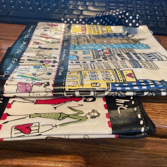 BRIGHTON  2 Piece -LG & SM Makeup Pouch Set. Coated canvas bags. VEUC. - Picture 9 of 9